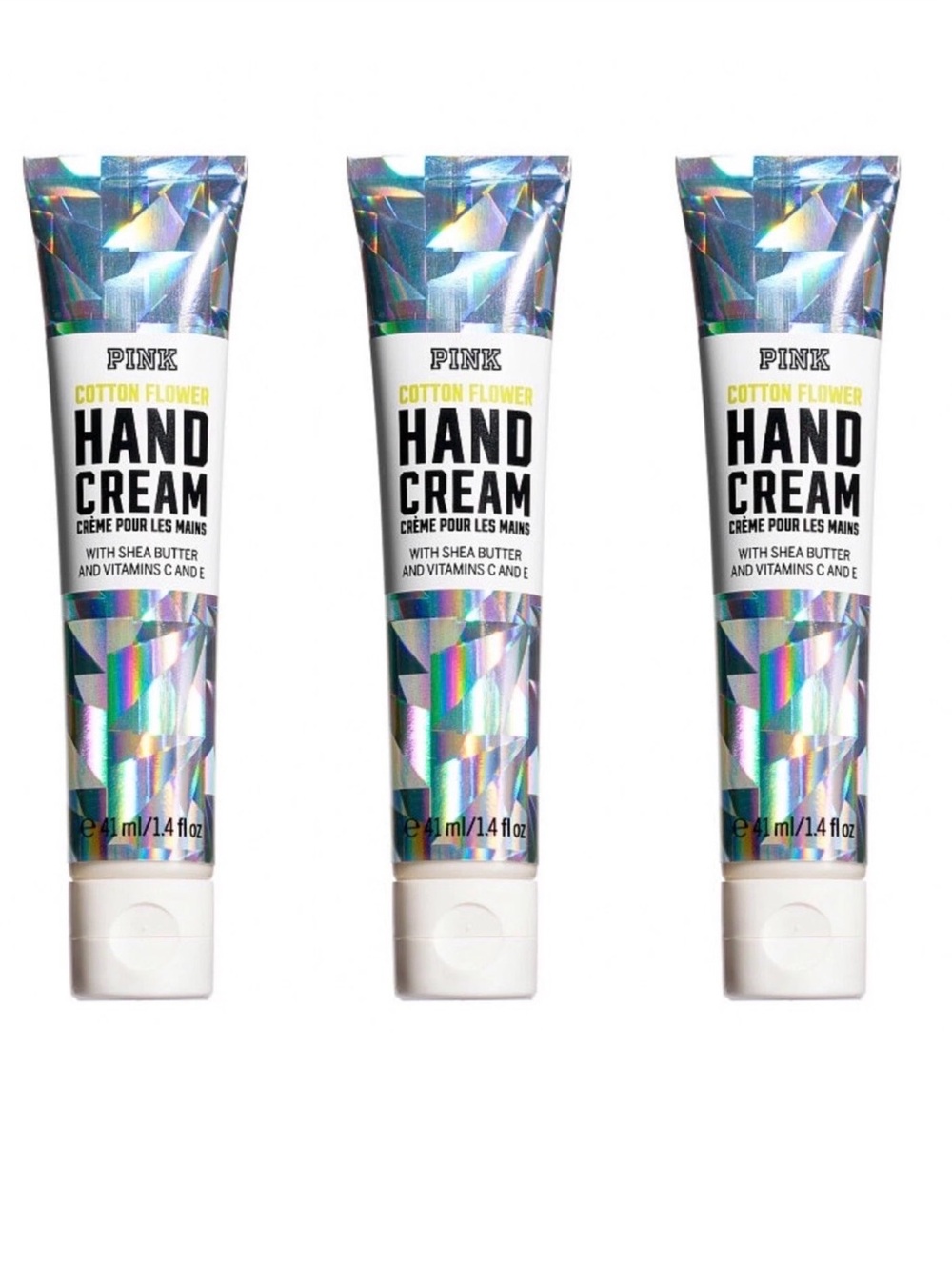3~Victoria’s Secret PINK Cotton Flower Hand Cream With Shea Butter ~ 1.4 fl.oz.
